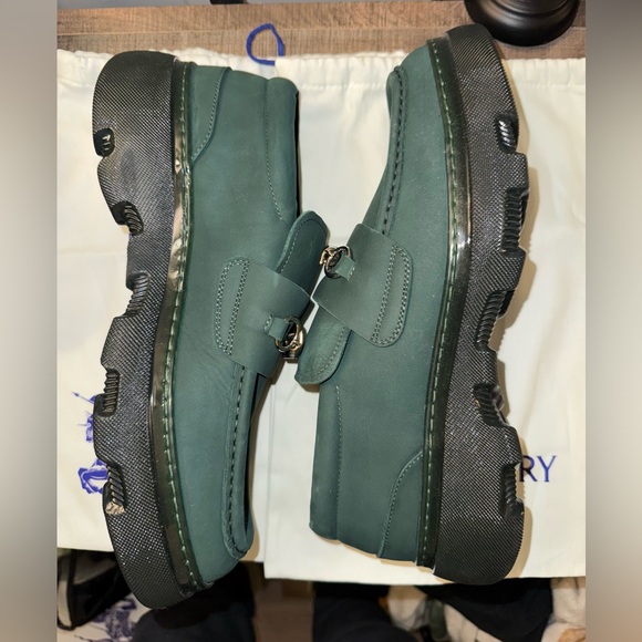 Burberry Wire Creeper Leather Vine Green Derby Shoes main image 10